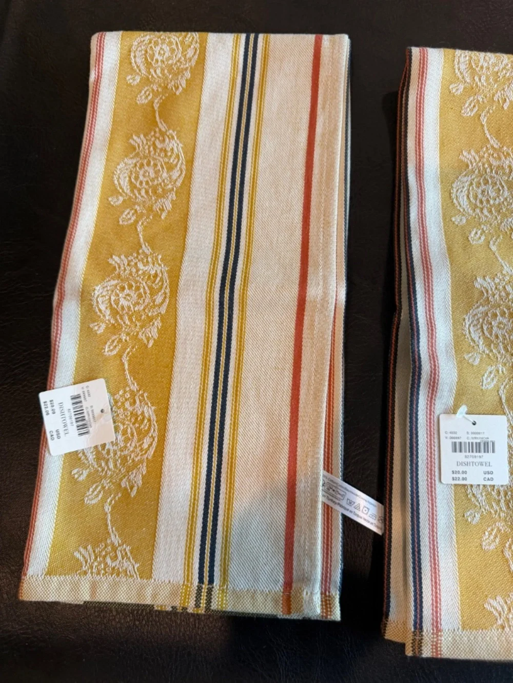 Anthropologie Dishtowels Set of 4 NWT Types of Glasses Kitchen